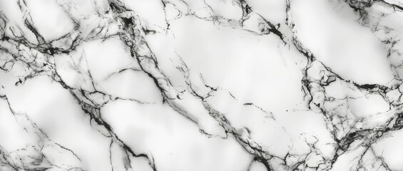 High-resolution image of white marble surface with intricate gray veins, perfect for a sophisticated and classic backdrop