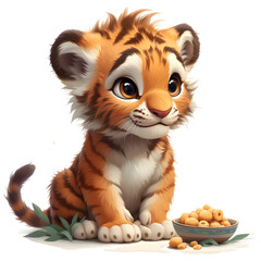 Vector Image of Cute Tofo The Tiger Clipart