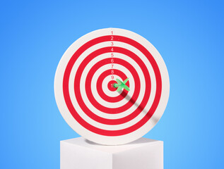 Round board, targeting. The idea of success and winning.