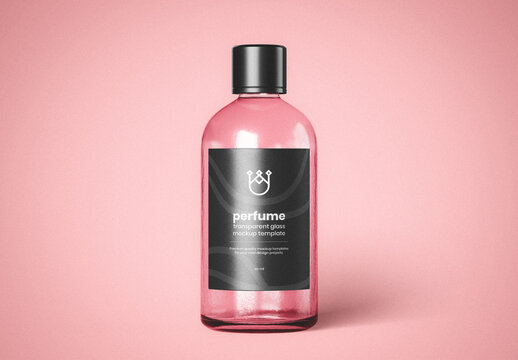Transparent Glass Perfume Bottle Mockup