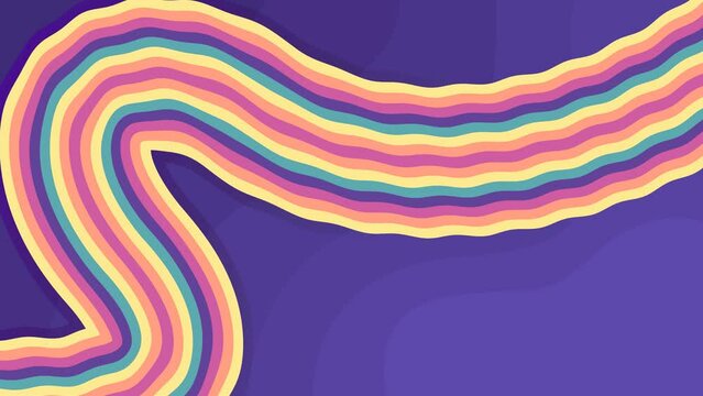 Animated footage purple vintage retro colored abstract. 1970s retro style with line vector illustration