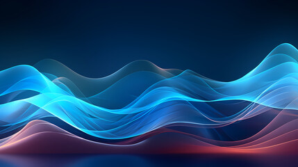 Futuristic technology background of digital glowing waves and network system