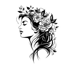 woman line art, line art, mandala art, girl outline, drawing, outline, woman, hair, face, beauty, vector, flower, fashion, illustration, floral, head, art, silhouette, sketch, flowers, nature, design,