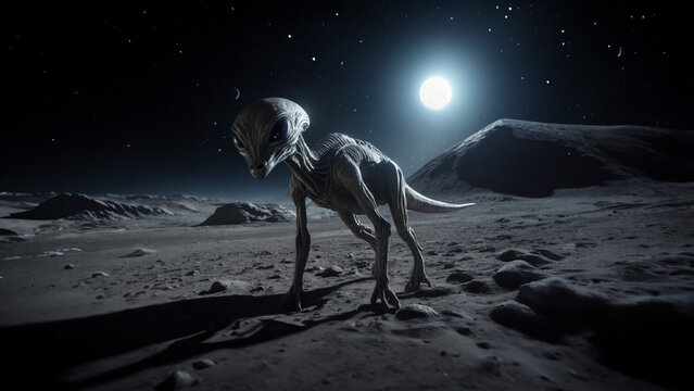 Encountering an Extraterrestrial Being on the Moon