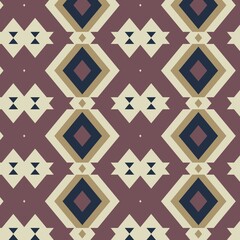 Abstract geometric ethnic pattern design for clothing, fabric, background, wallpaper, wrapping, batik. Knitwear, pixel pattern, embroidery style. Illustration
