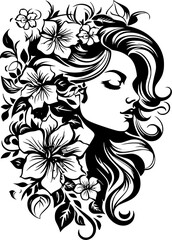 woman line art, line art, mandala art, girl outline, drawing, outline, woman, hair, face, beauty, vector, flower, fashion, illustration, floral, head, art, silhouette, sketch, flowers, nature, design,