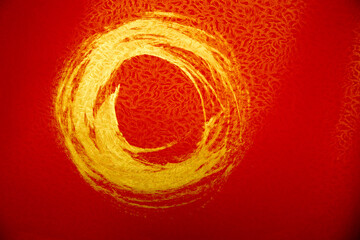 Chinese red paper and hand-painted golden lacquer create a beautiful background for the Year of the Dragon