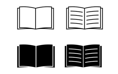 Book icon set. Simple book symbol. Education sign. Vector illustration