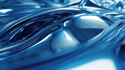 A cutting-edge 3D abstract render featuring a mesmerizing blue backdrop, ideal for PC wallpapers.