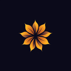 Obraz premium Stylized Yellow Flower Dark Background 