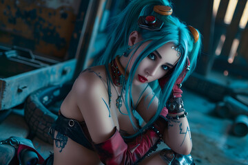 sexy jinx league of legends cosplay 
