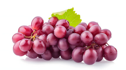 Fototapeta premium red grapes bunch isolated on white background.