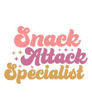 Snack Attack Specialist t shirt design, Snack Attack Specialist retro design, sanck t shirt, Specialist retro