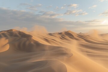 Fototapeta na wymiar whispers of sand dance under a desert breeze, Generative AI