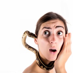 Woman With Snake on Shoulder