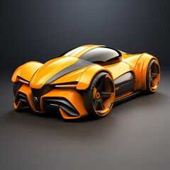 Remote controlled toy car isolated on dark background
