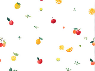 fruit-leafy-flat-illustration-pattern-randomly-placed-simple-shapes-minimalism-watercolor-style