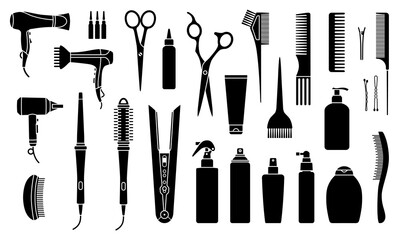 1435_Collection of professional hair dresser cosmetics, tools and equipment