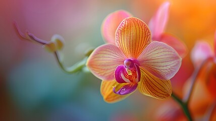 artificial intelligence macro image of a beautiful orchid