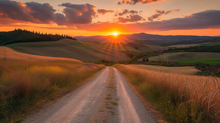 Italy tuscany country road
