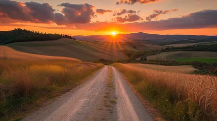 Zelfklevend Fotobehang Italy tuscany country road © Reema