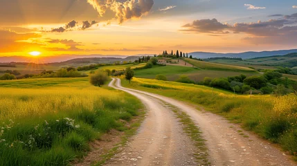Foto auf Alu-Dibond Italy tuscany country road © Reema