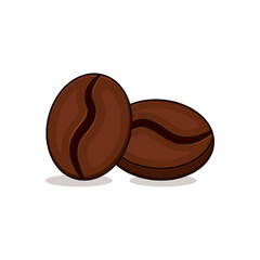 cartoon illustration of coffee beans isolated on a white background