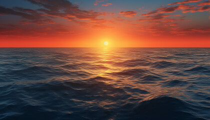 Fototapeta na wymiar the most beautiful sunset over the sea ever 