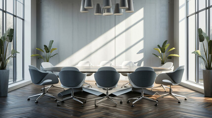 Modern conference table and chairs