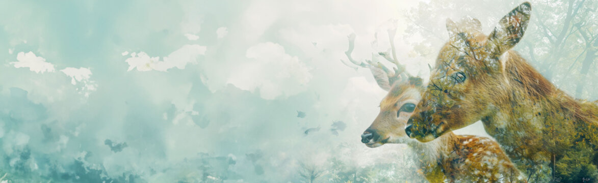 Mother nature and Animal Protection Concept, Banner