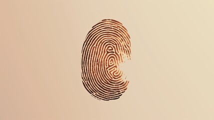 High-resolution image of a single fingerprint impression on a beige background, highlighting intricate details and the uniqueness of human identity.