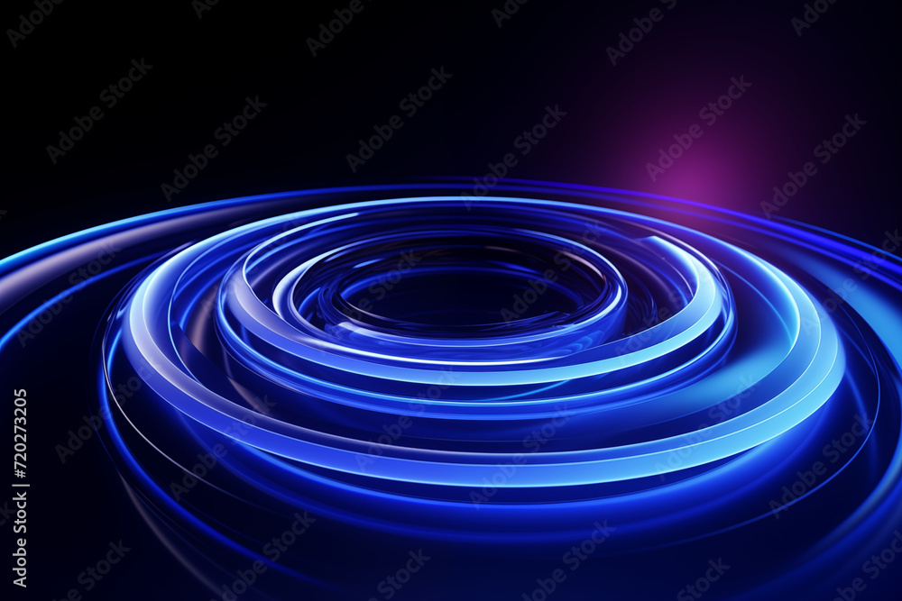 Fototapete abstract technology background. reflection of light on circular lenses. 3d illustration. 3d renderin
