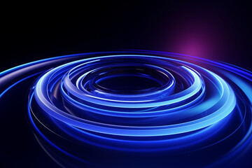 Abstract technology background. Reflection of light on circular lenses. 3D illustration. 3d rendering. Digital background with mix purple colorful light. 