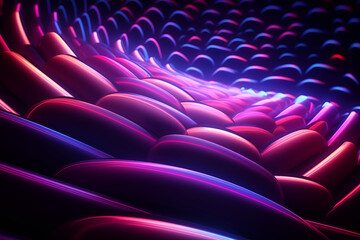 Obraz premium Abstract background. Digital 3D background. Analytical waves. Technology. 3D technological touches dock. Light of ring. Blue connection purple and colorful ring .