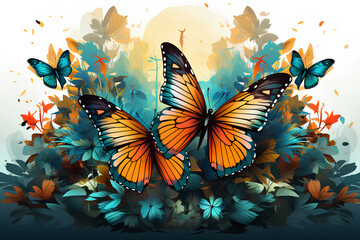 butterflies in Nature on generative AI 