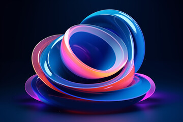 Abstract background. Digital 3D background. Analytical waves. Technology. 3D technological touches dock. Light of ring. Blue connection purple and colorful ring .