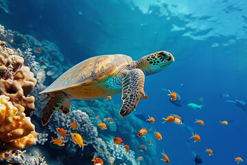 Obraz premium A marine life conservation lecture aimed at raising awareness about ocean preservation - featuring an educational talk to promote environmental stewardship and sustainable practices.