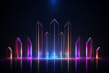 Abstract background. Digital 3D background. Analytical waves. Technology. 3D technological touches dock. Light of ring. Blue connection purple and colorful ring .