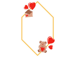 Valentine Frame Heart Background Illustration
