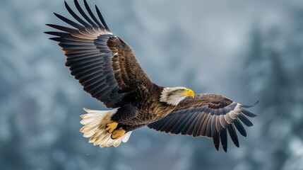 Eagle Flying in Sky. Generated AI