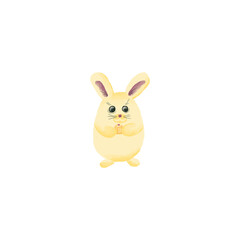 A rabbit with a cupcake on a transparent background