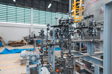 Naklejka premium Stainless steel piping flange valve component