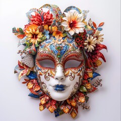 Colorful Mask With Flowers