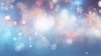 Festive snowflake background with beautiful design and space for text