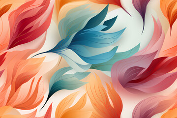 flowers and foliage colorful pattern spring summer background. Colourful flowers. Pattern. Wallpaper. on generative AI  - obrazy, fototapety, plakaty