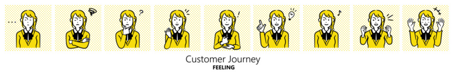 人物イラスト｜高校生（女性）