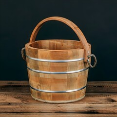 Fototapeta premium old wooden bucket