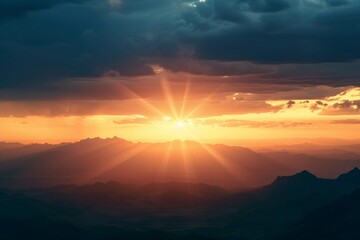 4K sunrise timelapse close up over horizon mountain clouds