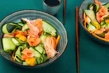 Smoked salmon salad.