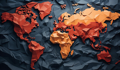 Obraz premium world map collage illustration - globalisation travel art